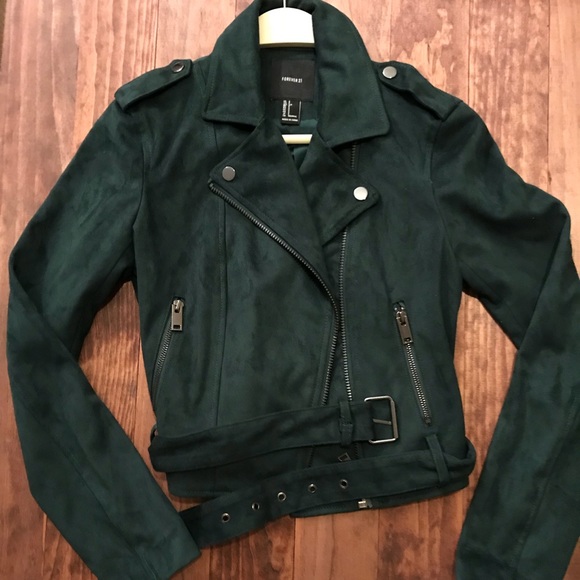 dark green suede jacket